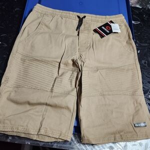 Akademiks Tan Cargo Shorts Relaxed Fit Cotton Blend